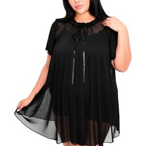 Foxblood Sophie  Black Mini sheer mesh  Dress